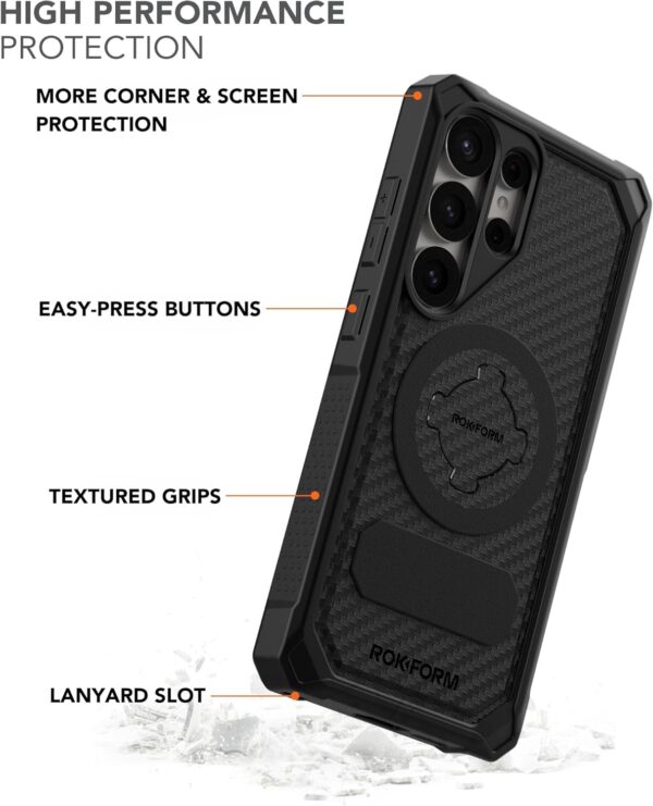 Rokform’s Indestructible Armor Case for Galaxy S25 Ultra: Magnetic Twist Lock & Ultimate Drop Protection in Sleek Black - Image 2