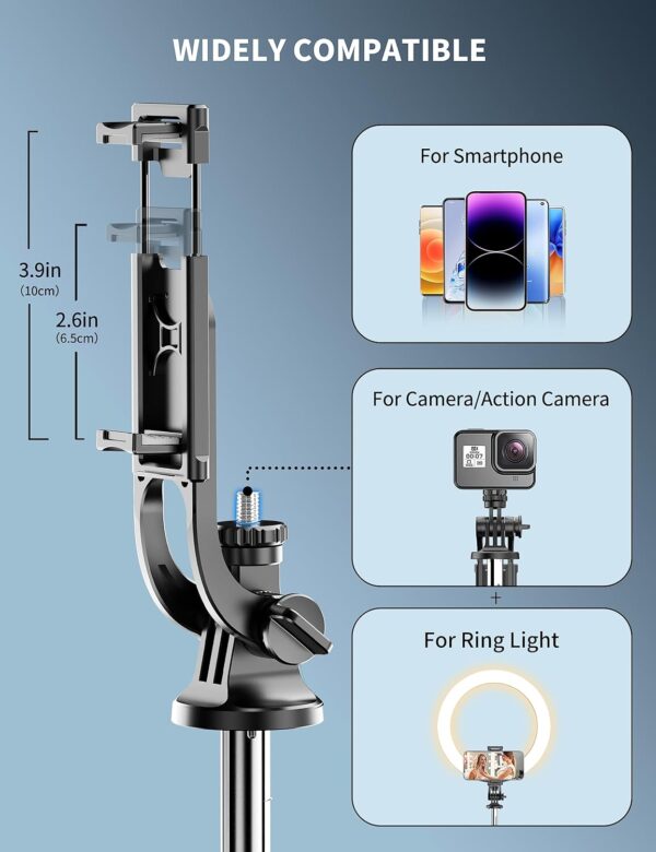 "Ultimate 71-Inch All-in-One Tripod & Selfie Stick: The Perfect Travel Companion for Your Phone and Camera!" - Image 4