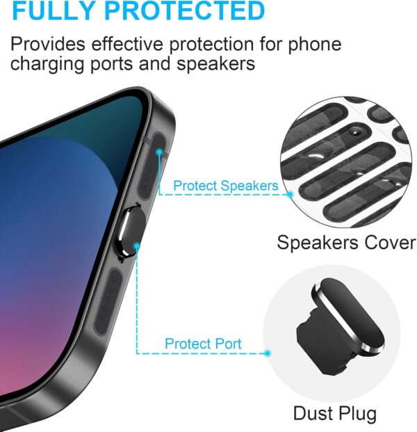 iPhone Dust Defense: Ultimate Lightning Port & AirPods Protector Set (Black) - Image 2