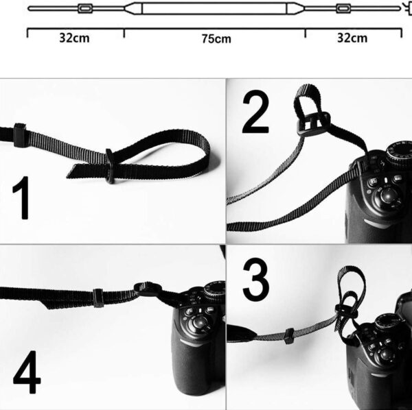 WANBY Camera Strap Black Canvas Neck Shoulder Strap with Quick Release Buckles for DSLR SLR - Image 8