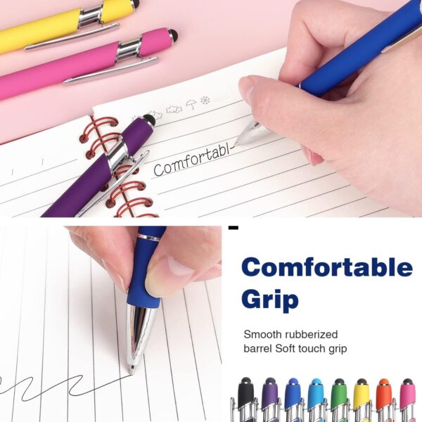 "Dual Delight: 8-Pack Retractable Ballpoint and Stylus Pens for Seamless Touchscreen Use" - Image 4