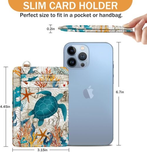 "Charming Sea Turtle Slim RFID Wallet: A Playful and Practical Card Holder for Women on the Go!" - 이미지 6