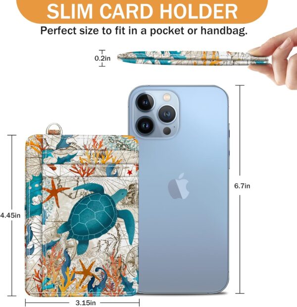 "Charming Sea Turtle Slim RFID Wallet: A Playful and Practical Card Holder for Women on the Go!" - Image 6