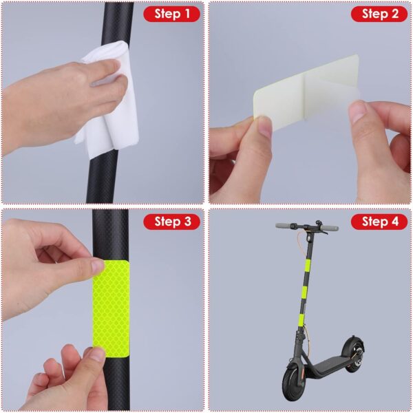 24 Pieces Safety Reflective Stickers, Warning Reflective Stickers Stick-on Car Reflector Sticker Waterproof Reflective Tape Stickers for Vehicle, Bicycles, Motorcycles, 1.18 x 3.25 Inch - Image 7