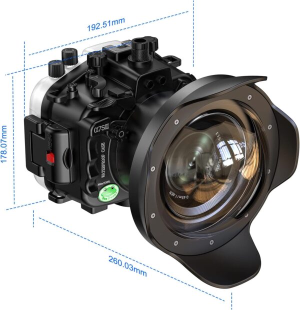 Sea frogs Underwater Camera Case Compatible with Sony A7SIII 16-35MM with Wide Angle Fisheye Lens IPX8 40m/130ft Maximum Diving Depth Waterproof Camera Housing for Diving, Surfing, Rowing, Skiing - Image 2