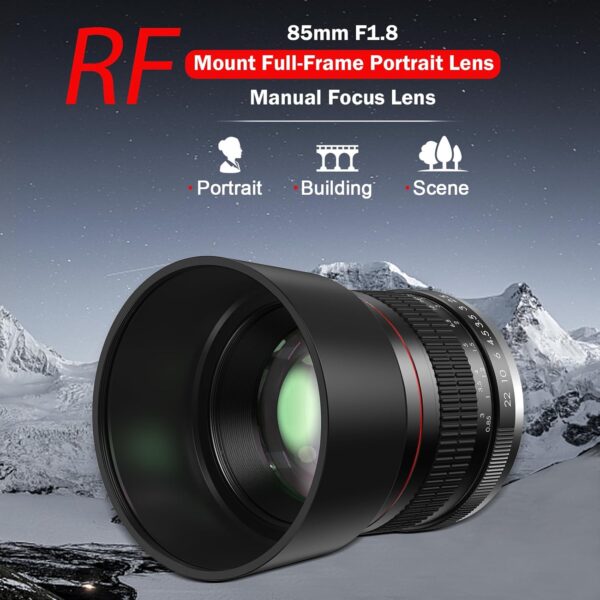 85mm Lens for Canon RF - 85mm f1.8 Portrait Lens Manual Focus(MF) for Canon EOS R/Ra/RP/R3/R5/R5 C/R6/R6 Mark II /R7/R8/R10/R50/R100 Mirrorless Camera (for Canon RF) - Image 2