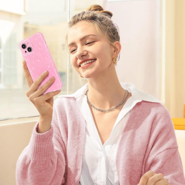 Dazzling Hython iPhone 13 Case: Sparkly Pink Glamour with Slim Shockproof Protection for Fashion-Forward Women - Image 5