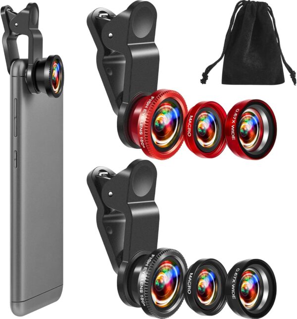 Ultimate 3-in-1 Smartphone Lens Set: Elevate Your Videos and Vlogs with Fisheye, Macro, and Wide Angle Magic!