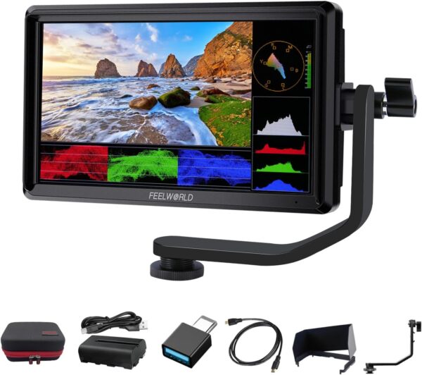 "Discover the Ultimate Filmmaking Companion: FEELWORLD S55 V3 6" FHD DSLR Monitor Bundle with Essential Accessories!"