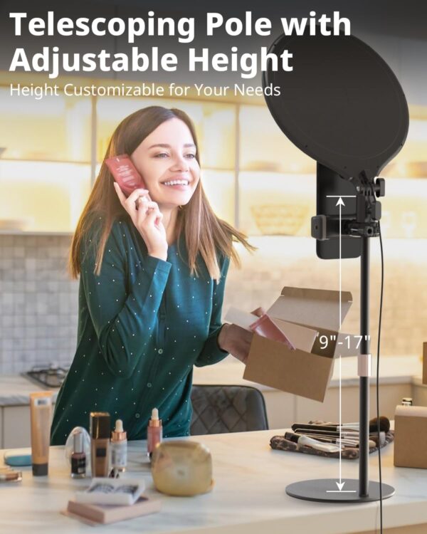 UBeesize 10.5in Laptop Ring Light with Stand and Phone Holder for Desk, Zoom Lighting for Computer, Video Recording, Streaming, Video Conference, Video Calls - Image 5