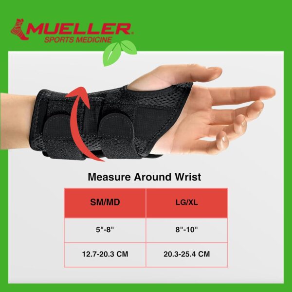 MUELLER Sports Medicine Green Fitted Wrist Brace for Men and Women, Support and Compression for Carpal Tunnel Syndrome, Tendinitis, and Arthritis - Image 3