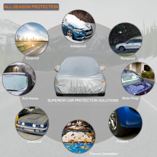 "Ultimate All-Weather Car Armor: Kayme's 6-Layer Waterproof Cover for Sedans" - 이미지 4