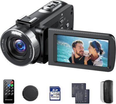 Revolutionary 4K Vlogging Camcorder: 42MP, 18X Zoom & Rotating Screen with Dual Batteries and 32GB SD Card for Endless Creativity!
