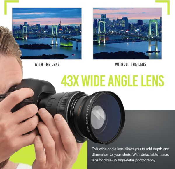 Ultra Deluxe Lens Kit for Canon Rebel T3, T5, T5i, T6, T6i, T7i, EOS 80D, EOS 77D Cameras with Canon EF-S 18-55mm is II STM Lens - Includes: 7pc 58mm Filter Set + 58mm Wide Angle and Telephoto Lens - Image 5