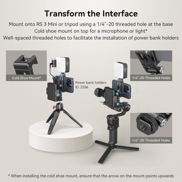 SMALLRIG Universal Metal Phone Support with Cold Shoe Mount, Smartphone Holder Adapter Support Free Adjustment Joints, Phone Tripod Mount for iPhone 16 15 14, for Samsung Galaxy etc. - 4382 - Image 6