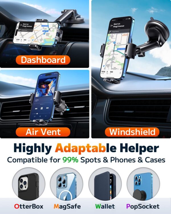 "Elevate Your Ride: Universal Carbon Fiber Car Phone Holder for Ultimate Hands-Free Navigation" - Image 6