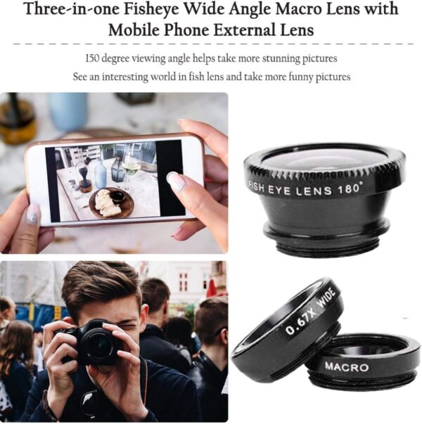 Triple Vision: Universal 3-in-1 Camera Lens Kit for Stunning Smartphone Photography - Image 3