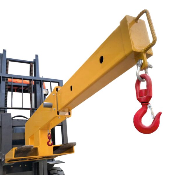 Versatile 6600lb Forklift Jib Boom Crane: Elevate Your Warehouse Efficiency with Dual Hook Mobility!