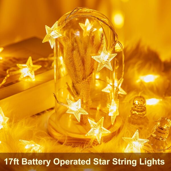 Enchanting 17 ft Starry LED Fairy Lights: Battery-Powered, Waterproof Decor for Every Occasion! - Image 6