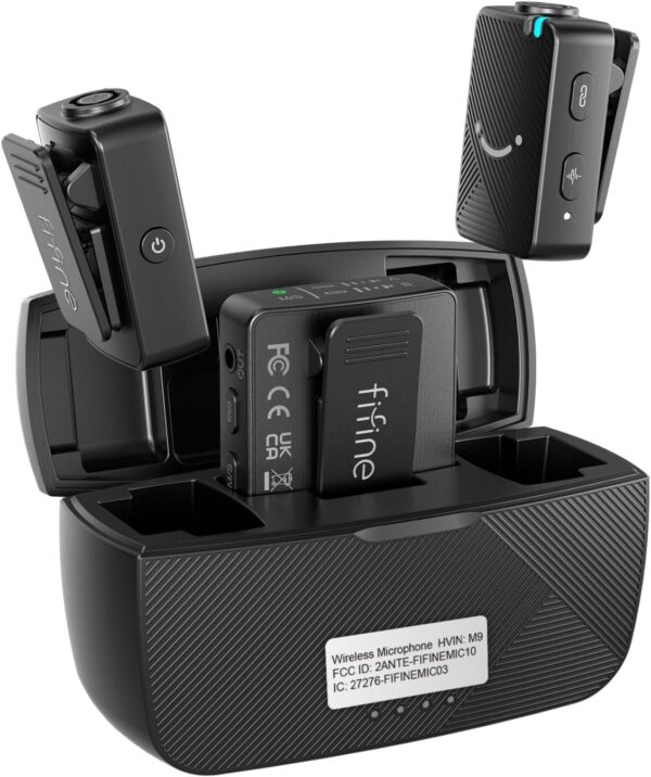 "Double the Clarity: FIFINE's Ultimate Cordless Lavalier Mic System for Vlogs and Interviews!" - Image 9