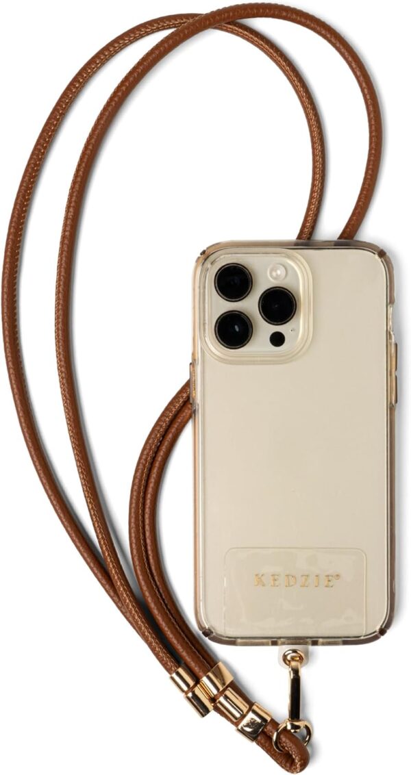 KEDZIE Smartphone Lanyard Set Vegan Leather Universal Phone Lanyard Adjustable Sliders Compatible with Most Smartphones