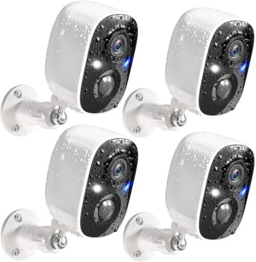 "Ultimate Wireless Security Solution: 4-Pack 2K AI-Powered Outdoor Cameras with Night Vision & 2-Way Talk!"