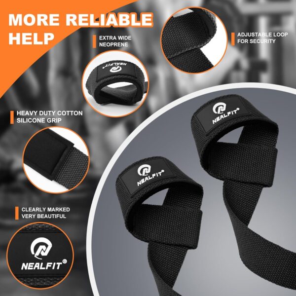 Lifting Straps for Weightlifting, Wrist Straps for Weightlifting, Deadlifts, Bodybuilding, Strength Training, Weight Lifting Straps for Men&Women - Image 5
