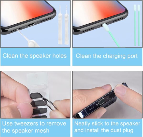 iPhone Dust Defense: Ultimate Lightning Port & AirPods Protector Set (Black) - Image 7