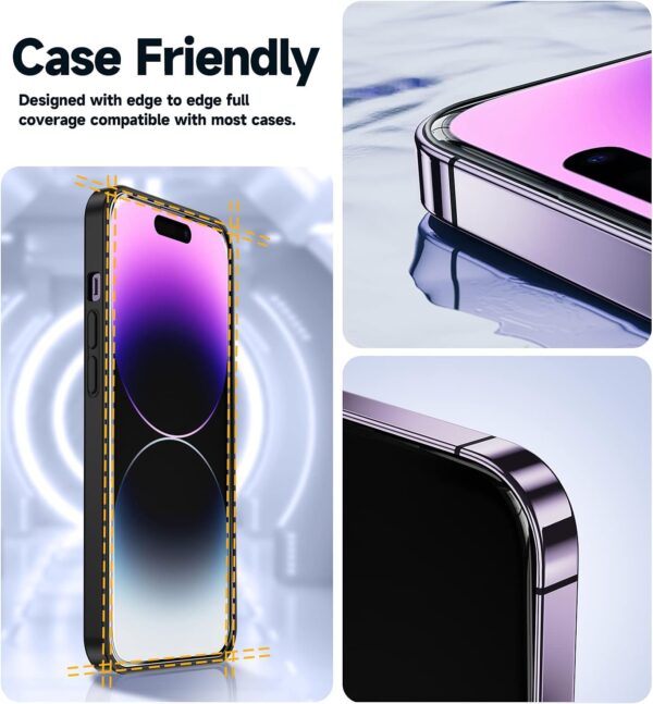 "Ultimate Protection Duo: MAGIC JOHN Tempered Glass Screen Protectors for iPhone 14 Pro Max - Effortless, Bubble-Free Installation with Dynamic Island Compatibility!" - Image 6