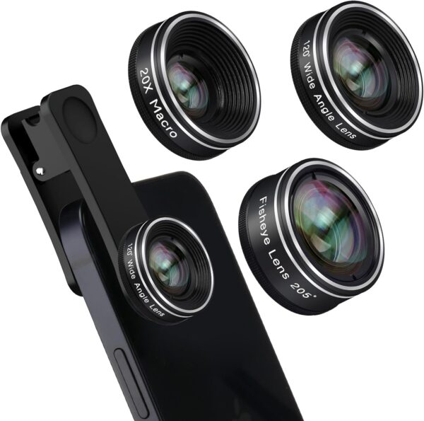 Capture Every Angle: Godefa's Ultimate 3-in-1 Phone Lens Kit with Fisheye, Macro, and Wide-Angle Solutions for Your Smartphone!