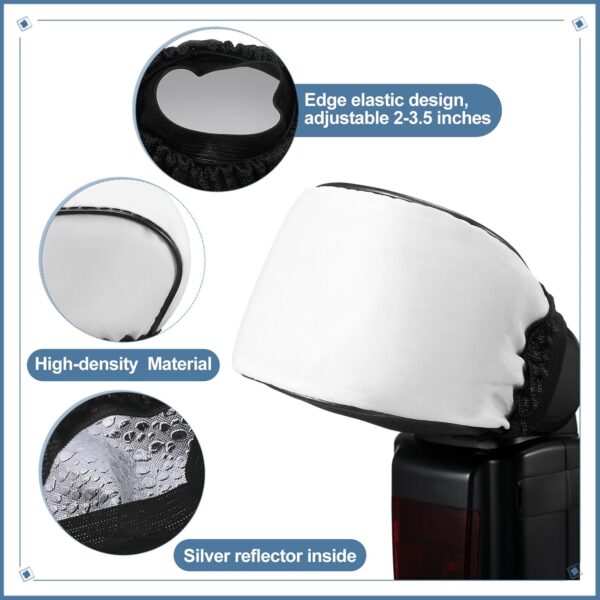 4 Pcs Universal Soft Mini Flash Bounce Diffuser Cap for Flashgun Speed light Elastic Camera Flash Bounce Diffuser Cover for Flashlight Photography Camera Speed Light - Image 3