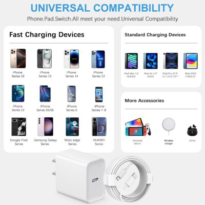 Power Up: 10FT Fast Charging USB-C Charger Duo for iPhone 15 & 16 Series! - 이미지 5
