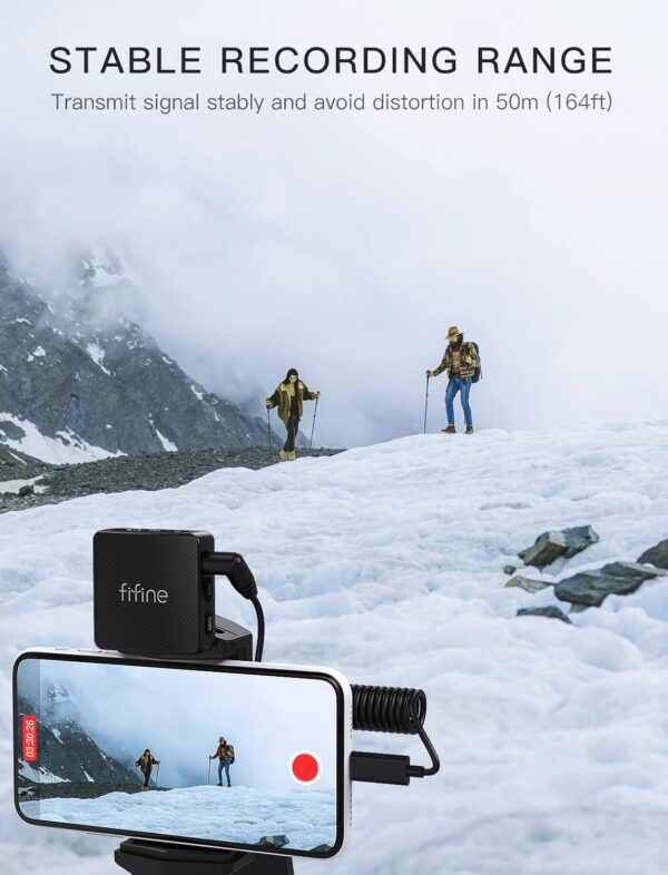 "Double the Clarity: FIFINE's Ultimate Cordless Lavalier Mic System for Vlogs and Interviews!" - Image 6