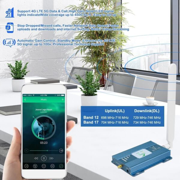 AT&T Cell Phone Signal Booster T Mobile US Cellular AT&T Signal Booster 5G 4G LTE Band 12/17 AT&T Cell Booster AT&T Cell Phone Booster T Mobile Signal Booster Cricket ATT Cell Signal Booster for Home - Image 3