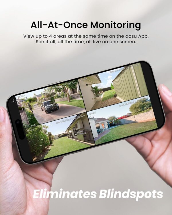 "Revolutionize Home Safety: AOSU 2-Minute DIY Solar Security Camera Kit with Stunning 2K Night Vision and No Subscription Fees!" - Image 5