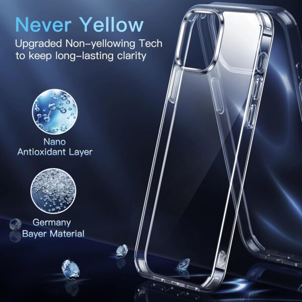"Unyielding Clarity: CASEKOO Shockproof Crystal Case for iPhone 13 Pro - Military Grade, No-Yellowing Protection!" - Image 2
