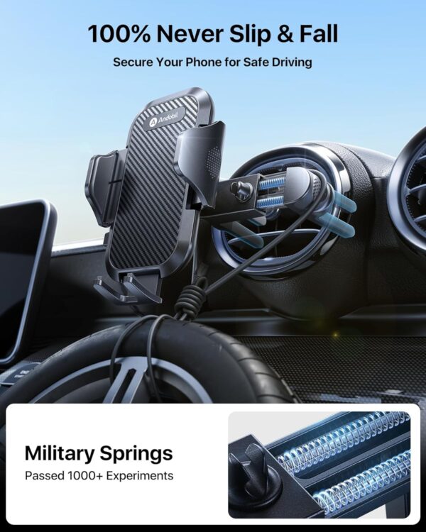 andobil Phone Holders for Your Car - Round Air Vent Phone Mount with Ultra-Strong Metal Clip, 360° Rotation & Anti-Shake Design for iPhone 16/15/14/13/12 Pro Max/Samsung Galaxy S24/Android - Image 3