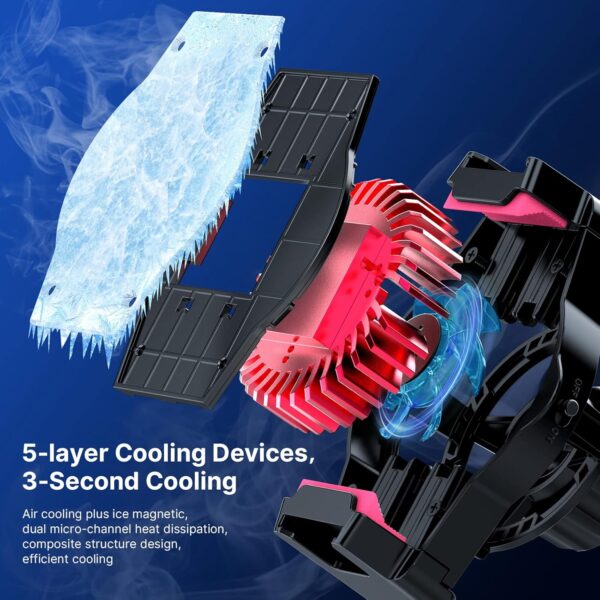 ULANZI SK-06 Cell Phone Stand with Phone Cooler, Desktop Phone Live Streaming Solution with Phone Cooling Fan, Height Adjustable Phone Cooler Stand Compatible with All Mobile Phones, iPhone & Android - Image 2