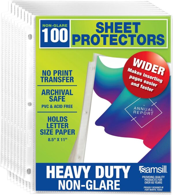 "Durable Defense: 100 Non-Glare Sheet Protectors for Your Essential Pages"