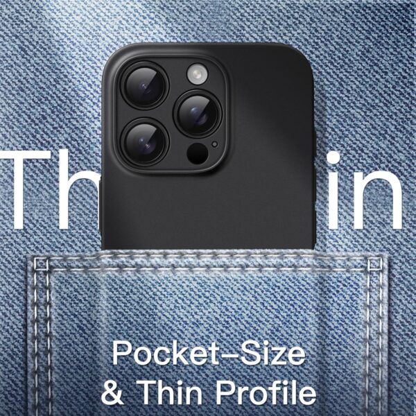 JETech Ultra Slim Case for iPhone 16 Pro 6.3 Inch, Camera Lens Full Protection, Lightweight Matte Finish PP Hard Minimalist Cover (Black) - Image 5