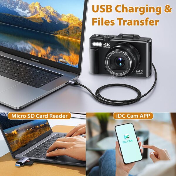 Elevate Your Content: The Ultimate 4K 64MP Vlogging Camera with Flip Screen and Zoom Features - Image 6