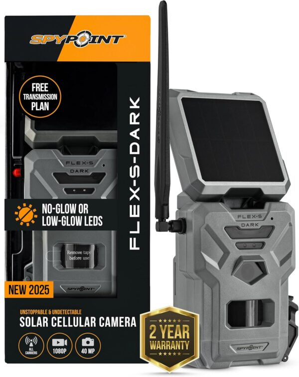 "Unleash the Wild: SPYPOINT Flex-S-Dark Solar Trail Camera with 40MP Clarity and Stealth Night Vision"