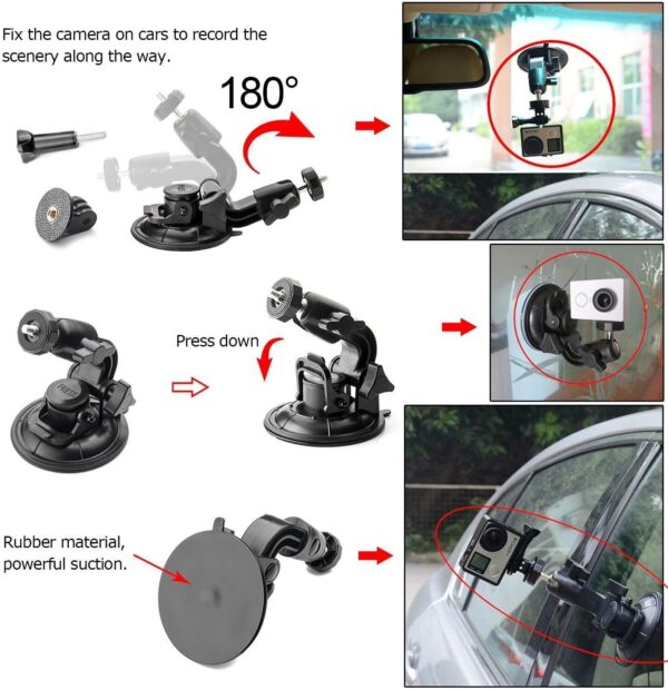 "Ultimate Adventure Buddy: ASOCEA Suction Cup Mount for Action Cameras – Secure Your Shot on the Go!" - Image 4