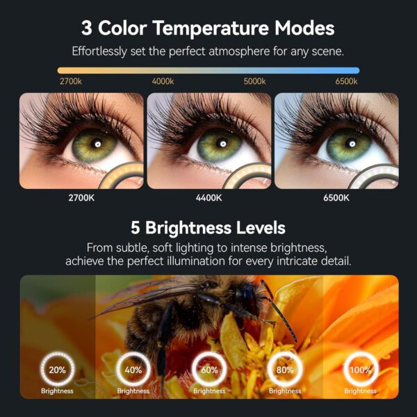 APEXEL 10-20X Macro Lens for iPhone & Android Phones | HD Photography Lens Kit with Universal Clip & 45-Mode Fill Light | Capture Still Life Close-Ups, Insects, Plants, Jewelry, Food & Small Objects - Image 7