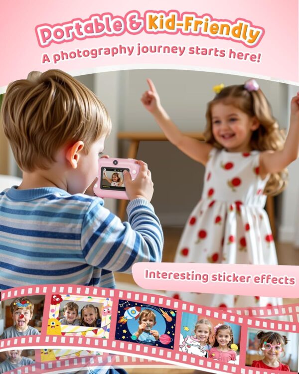 Instant Camera, Front Rear Dual Selfie Kids Camera with 1080P Videos, Holiday Birthday Gifts for Kids Age 3-12, Toddler Portable Travel Print Digital Camera Toy for 4 5 6 7 8 9 Year Boys Girls - Image 9