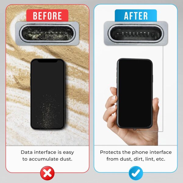 "Ultimate Protection: 10-Pack Clear Port Plugs for iPhone & AirPods with Handy Cleaning Brush!" - Image 4