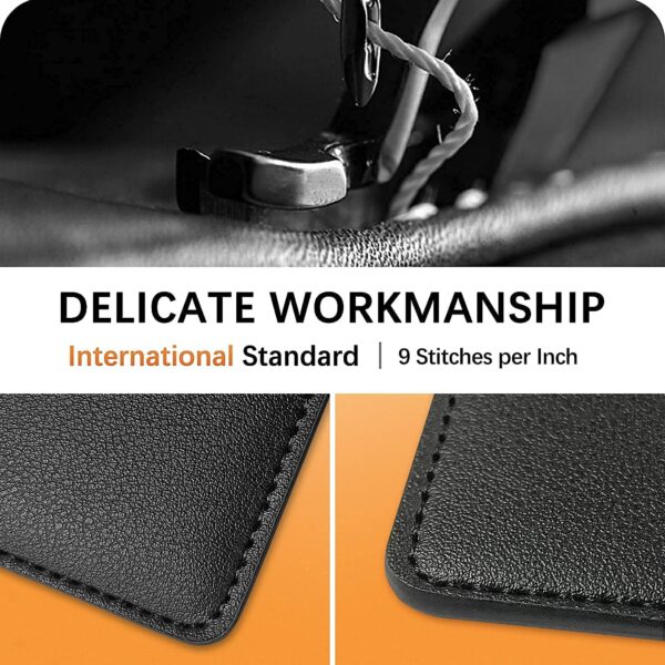 Phone Card Holder, Leather Phone Wallet Stick On, Card Holder for Back of Phone Credit Card Holder for Phone Case Compatible with Most of Cell Phone (iPhone, Samsung) - 2Pack Black - Image 5