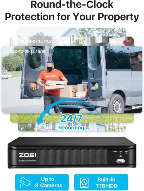 "Revolutionize Your Home Security: ZOSI 5MP 3K Lite 8-Channel Surveillance System with AI Detection & 80ft Night Vision" - 이미지 7