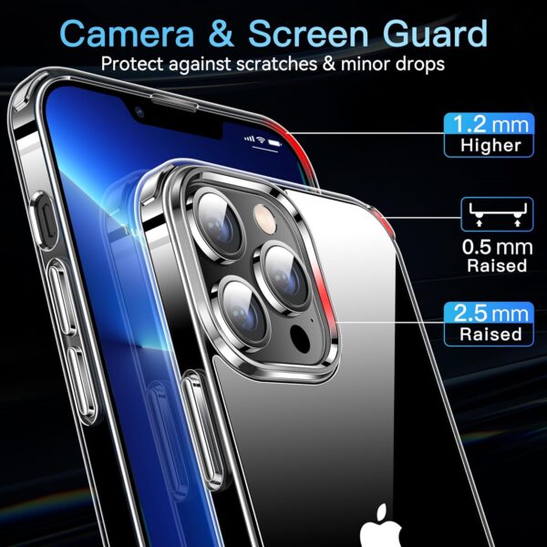 "Unyielding Clarity: CASEKOO Shockproof Crystal Case for iPhone 13 Pro - Military Grade, No-Yellowing Protection!" - Image 4