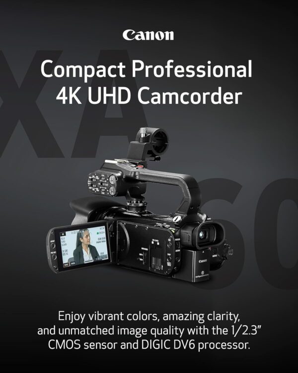 Unleash Your Creativity with the Canon XA60: A 4K UHD Camcorder Featuring an Intuitive Touchscreen and Powerful 20x Zoom! - Image 2